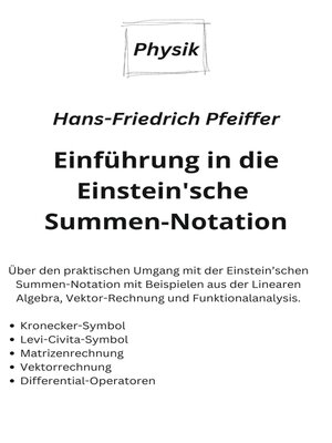 cover image of Einführung in die Einstein'sche Summen-Notation